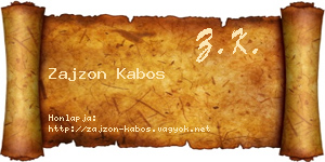 Zajzon Kabos névjegykártya